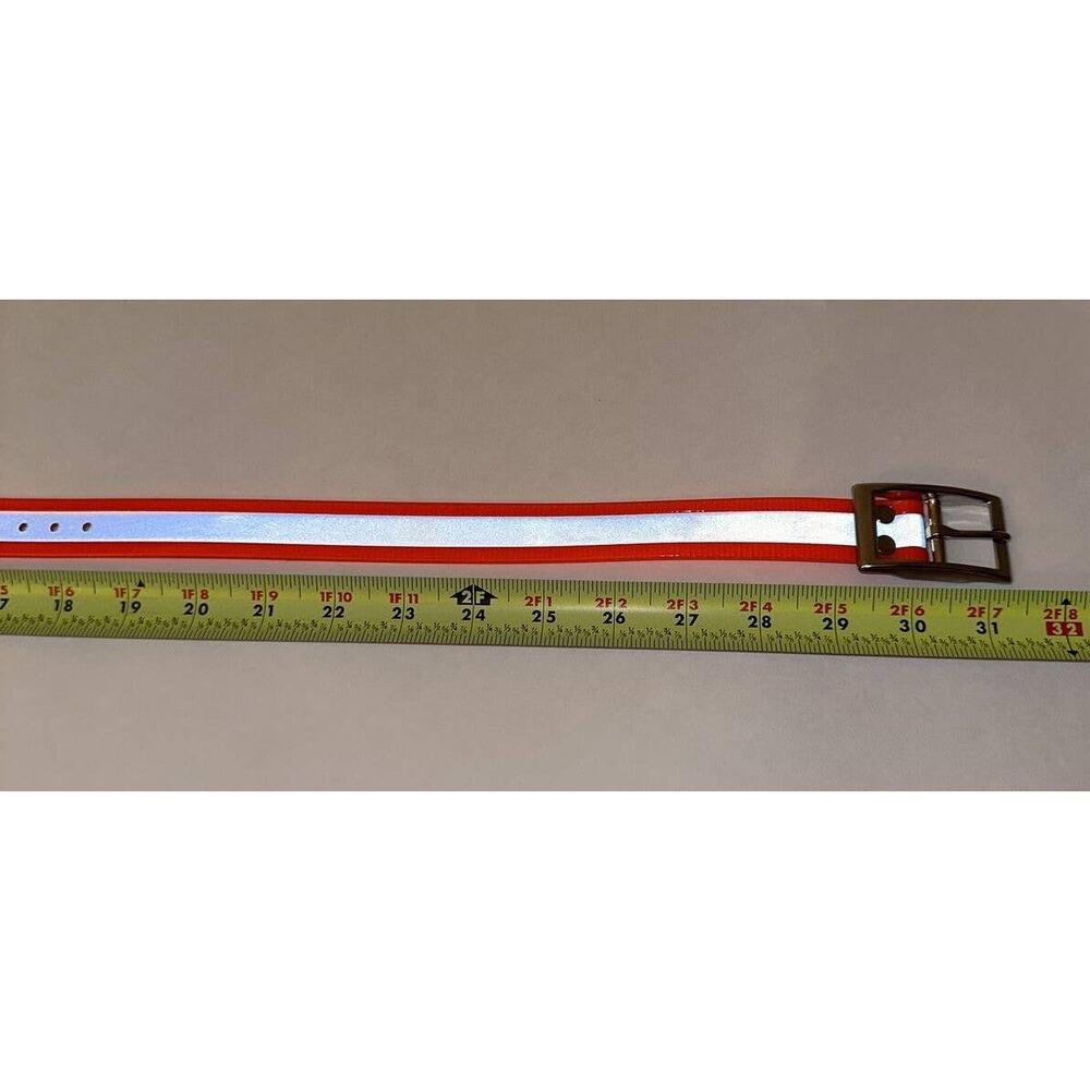 1" Plastic Coated Nylon Bright Orange Reflective Dog Collar. Cut To Size!!